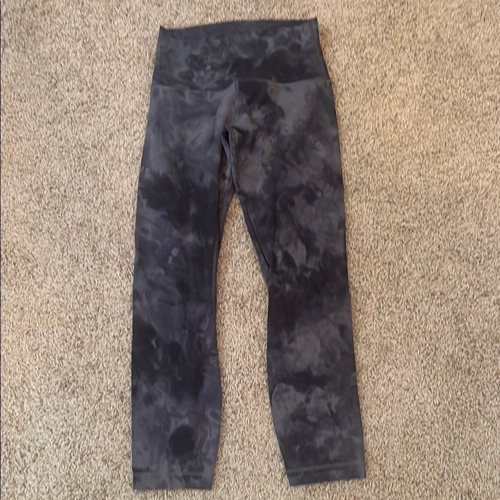lululemon athletica Black Marble Print High-Rise Crop 23” Leggings
